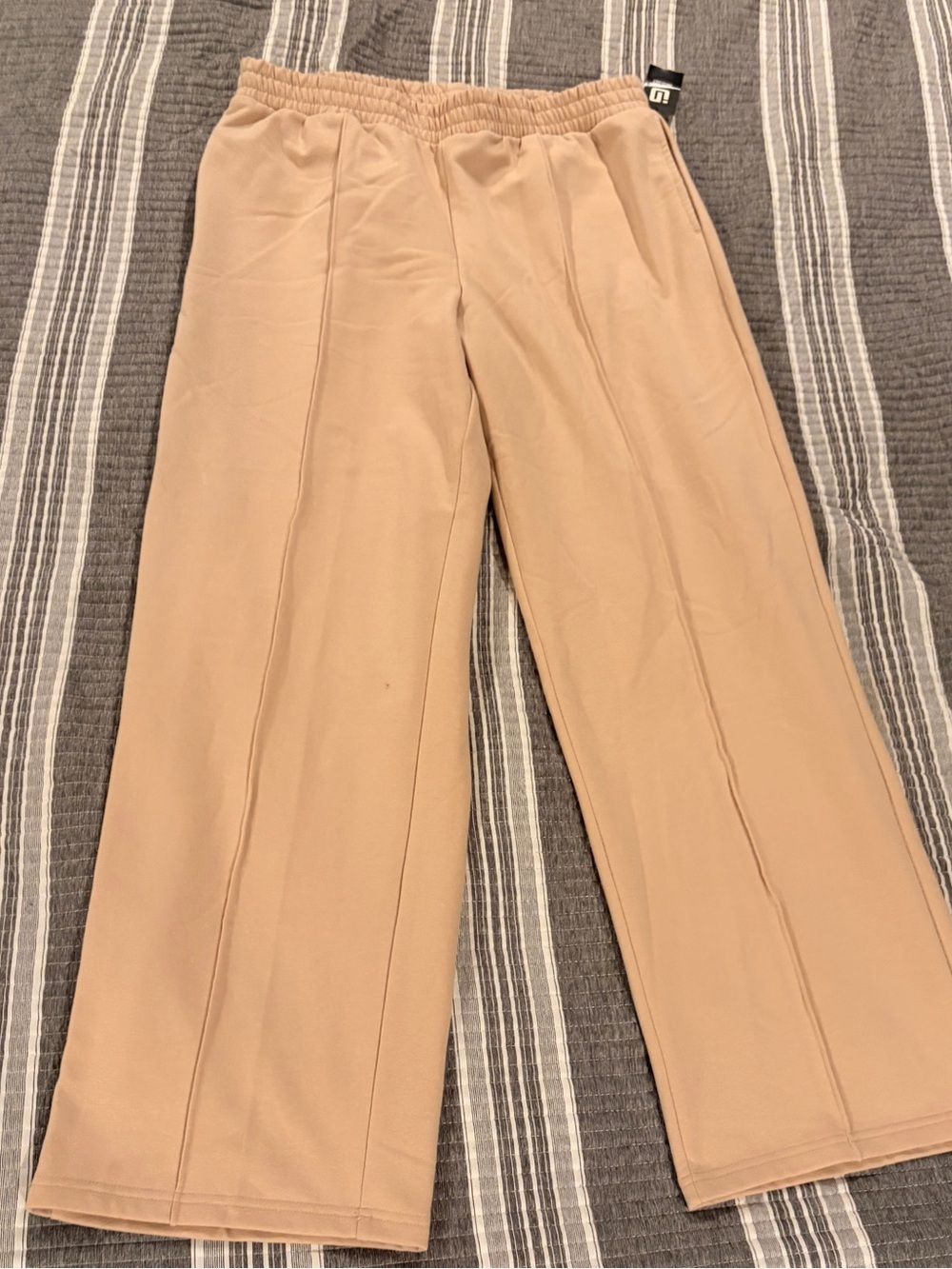 NWT Ideology Womenโs Size Large Wide-Leg Pull-On Pants in Tan